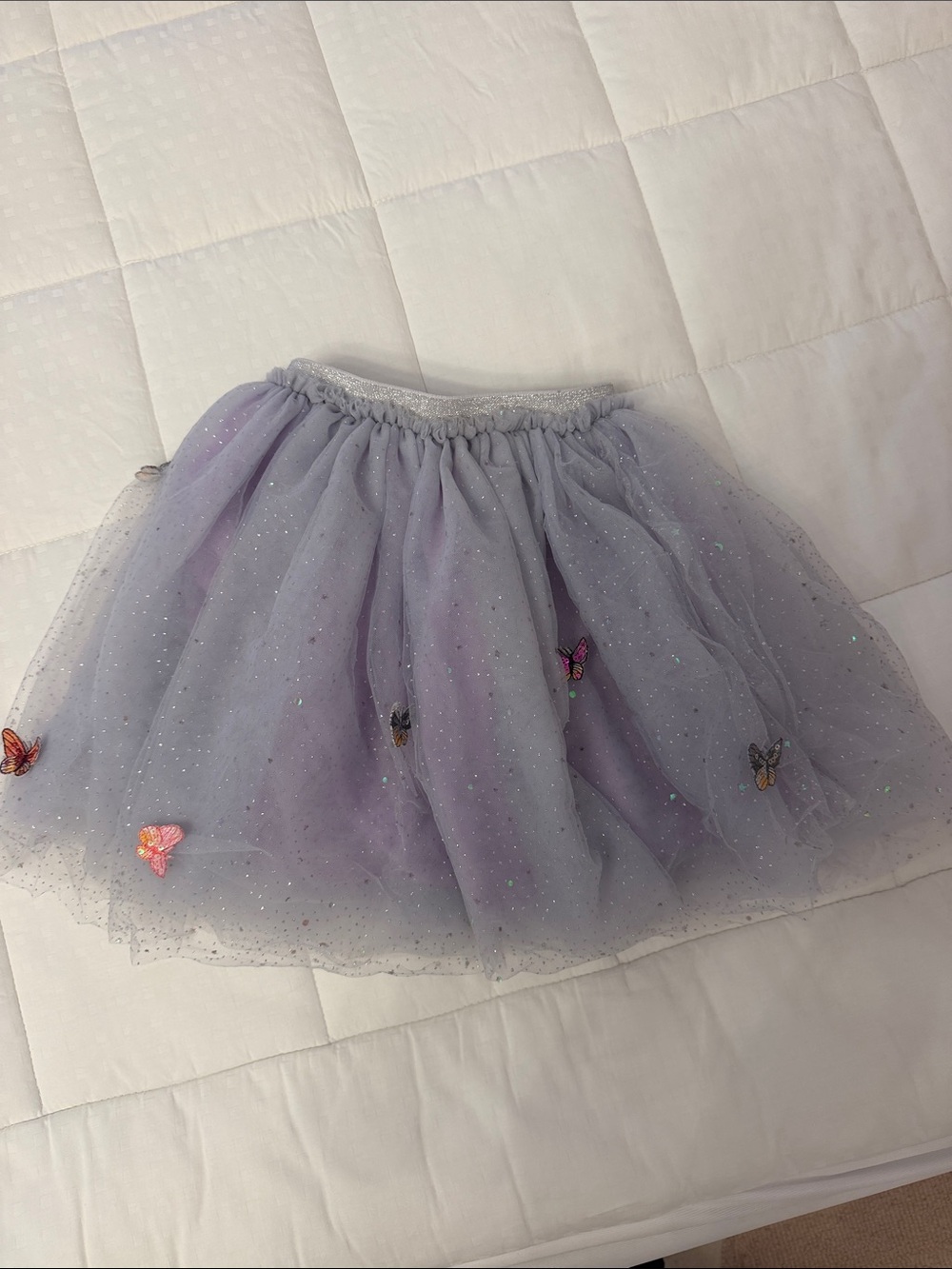 Lola + the boys Girls Lavender Sparkle Tulle Skirt with Butterfly Accents